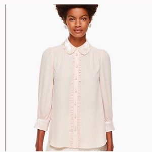 Kate Spade New York Velvet Pearl Blouse